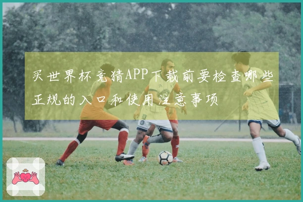 买世界杯竞猜APP下载前要检查哪些正规的入口和使用注意事项